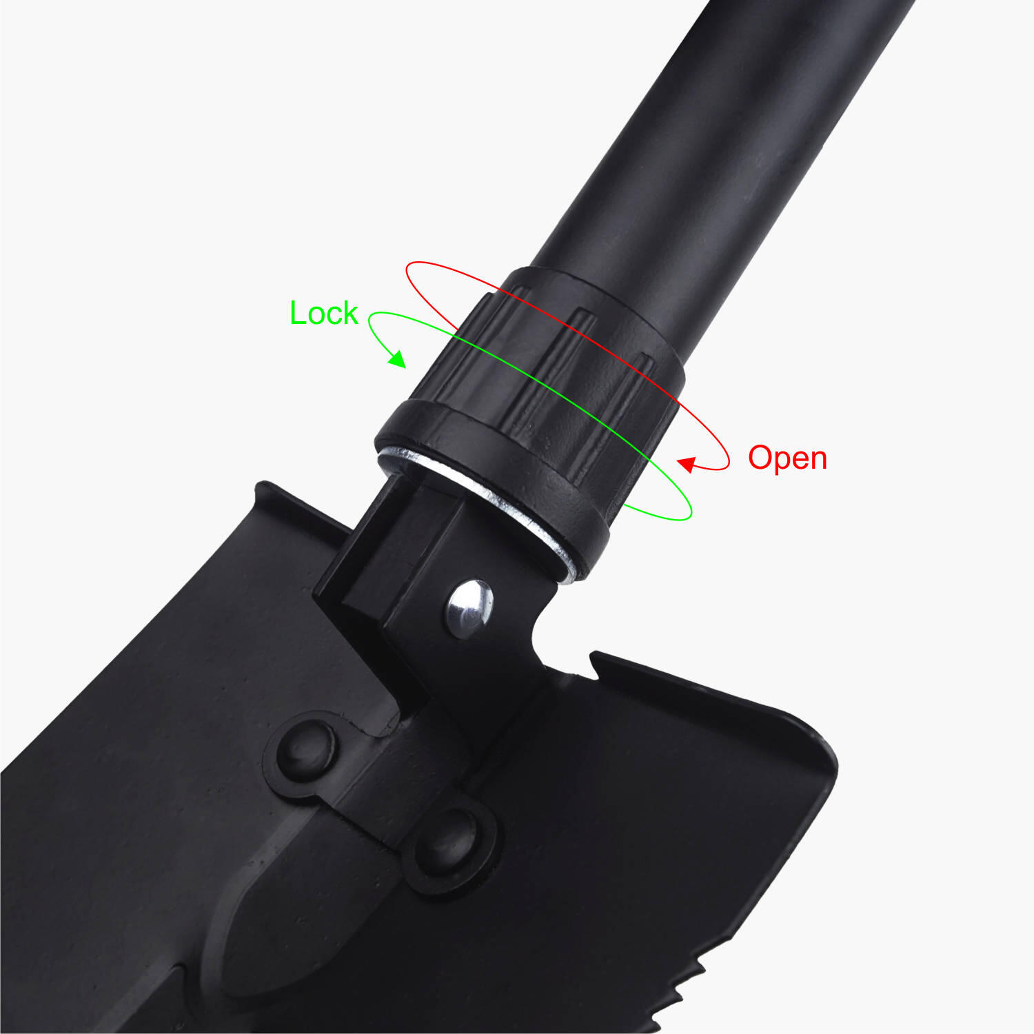 Lomo Tri Folding Army Entrenching Tool Shovel - Black 3/7
