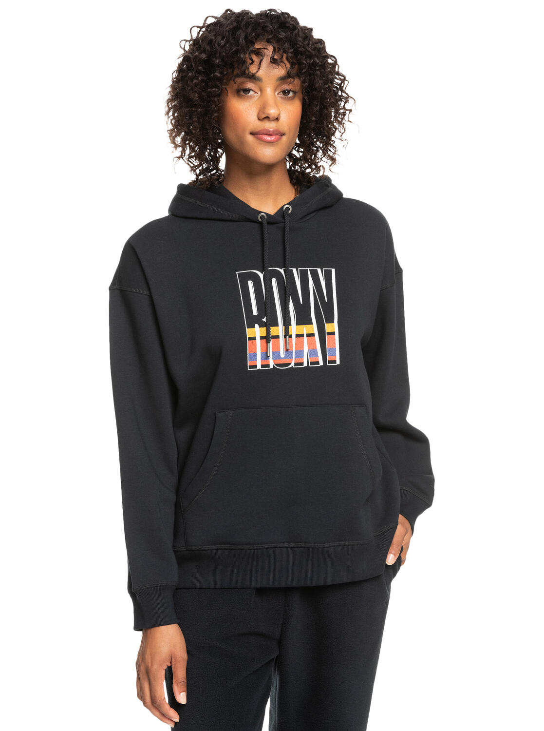 Sudadera con capucha para mujer Roxy Thats rad en color negro 1/5