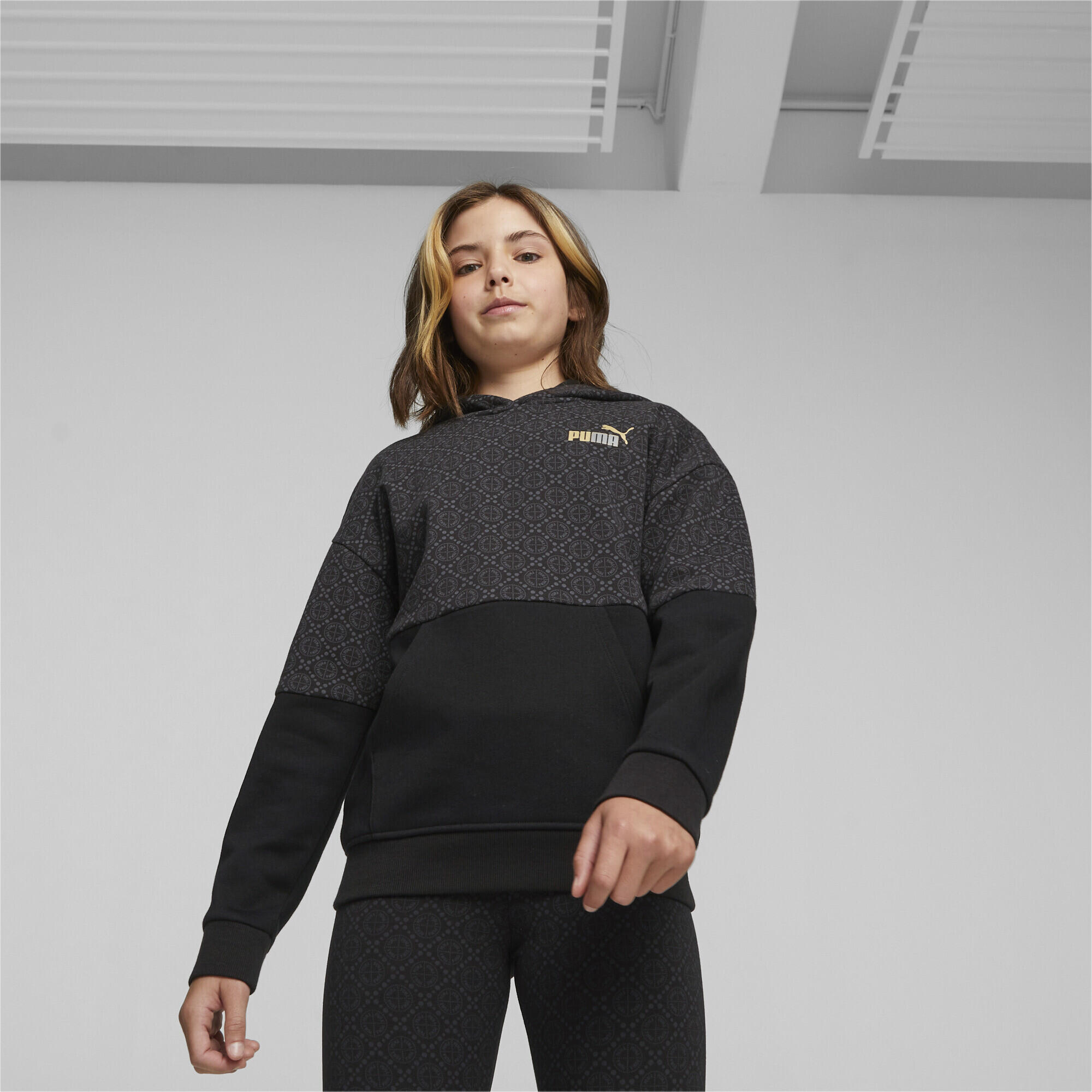 PUMA POWER Colourblock Hoodie Mädchen PUMA Black 2/8