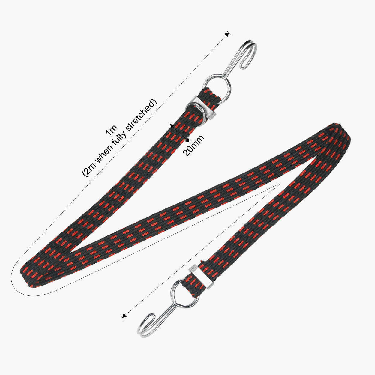 Lomo Flat Bungee - Red 1M - 1 Pair 4/5