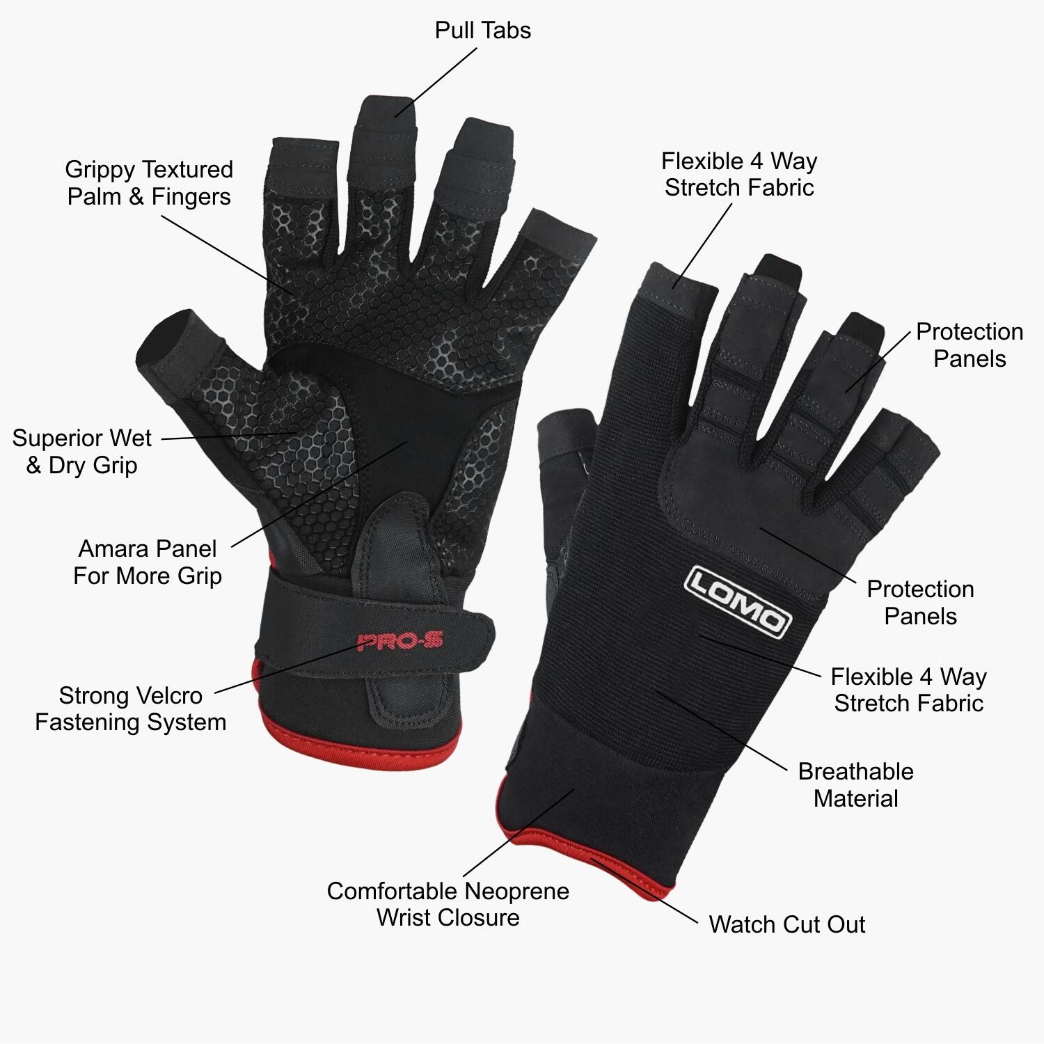 Lomo Sailing Pro-S Gloves - Short Finger 2/8