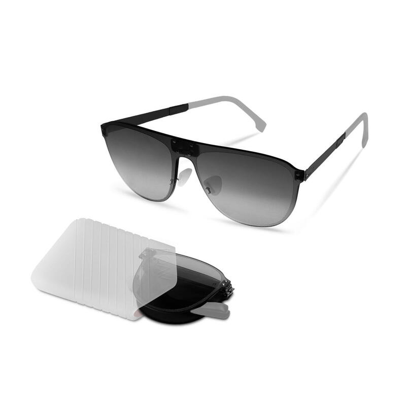Halo O009 Adult Unisex Folding Sunglasses - Matte Black / Grey Gradient