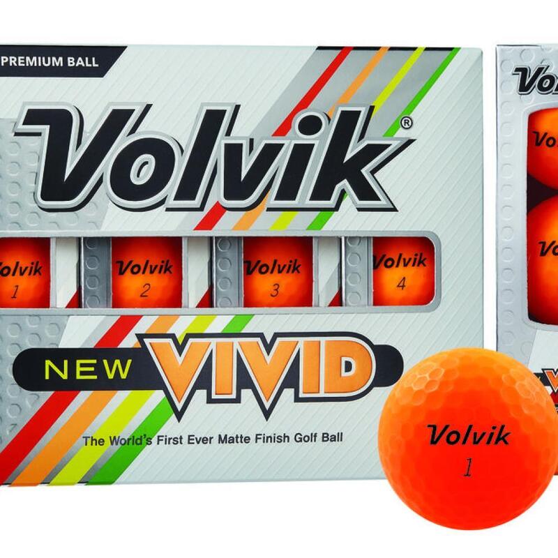 Caixa de 12 bolas de golfe Volvik Vivid Laranja