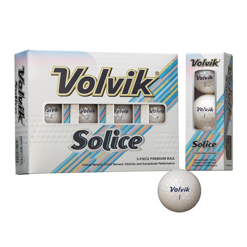 Caixa de 12 bolas de golfe Volvik Solice branco perolado