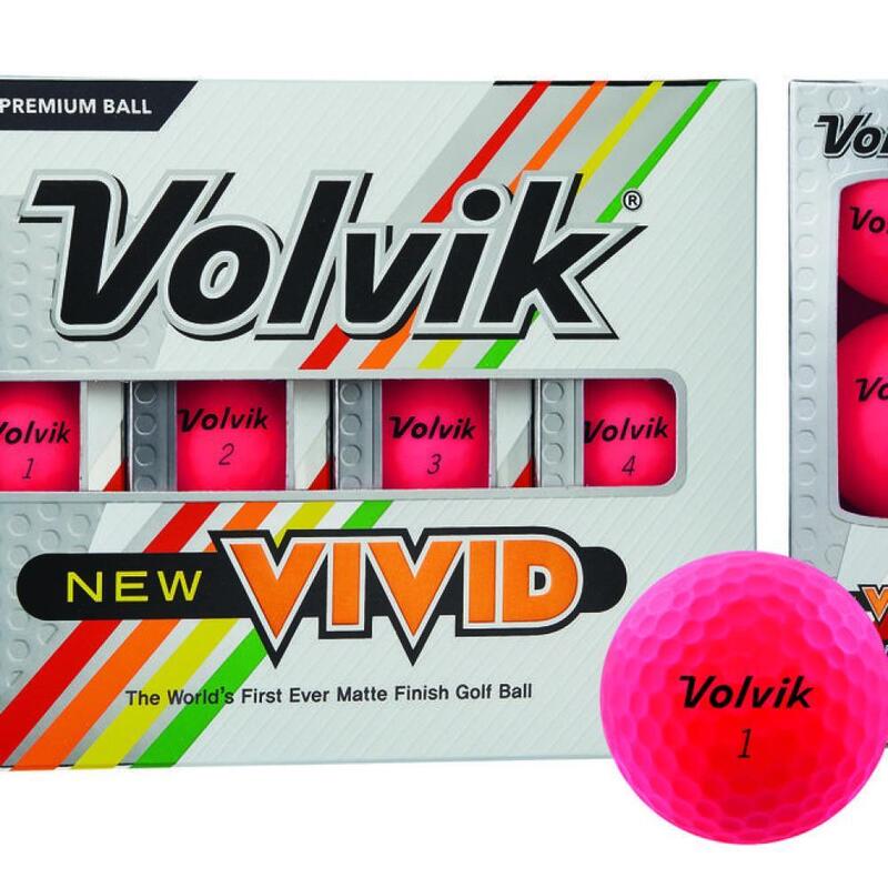 Doos met 12 Volvik Vivid Pink Golfballen