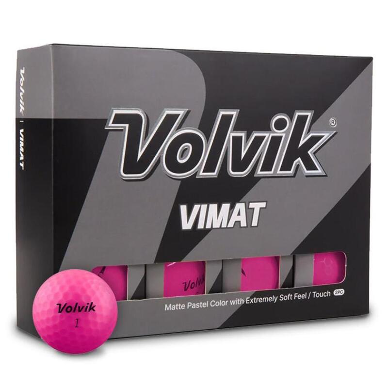 Caja de 12 bolas de golf Volvik Vimat Soft Rosa