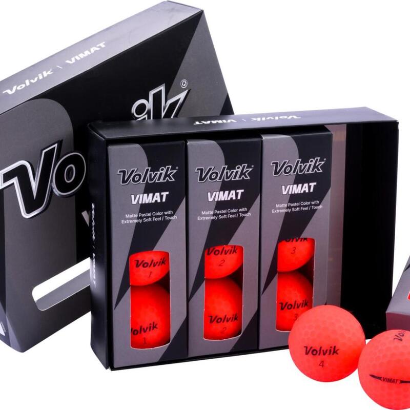 Boite de 12 Balles de Golf Volvik Vimat Soft Rouge