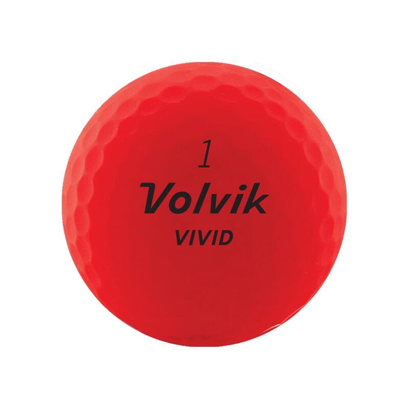 Caja de 12 bolas de golf Volvik Vivid Rojo