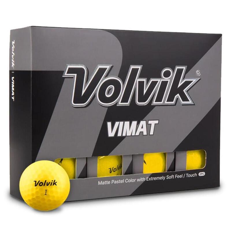Caixa de 12 bolas de golfe Volvik Vimat Soft Amarelo