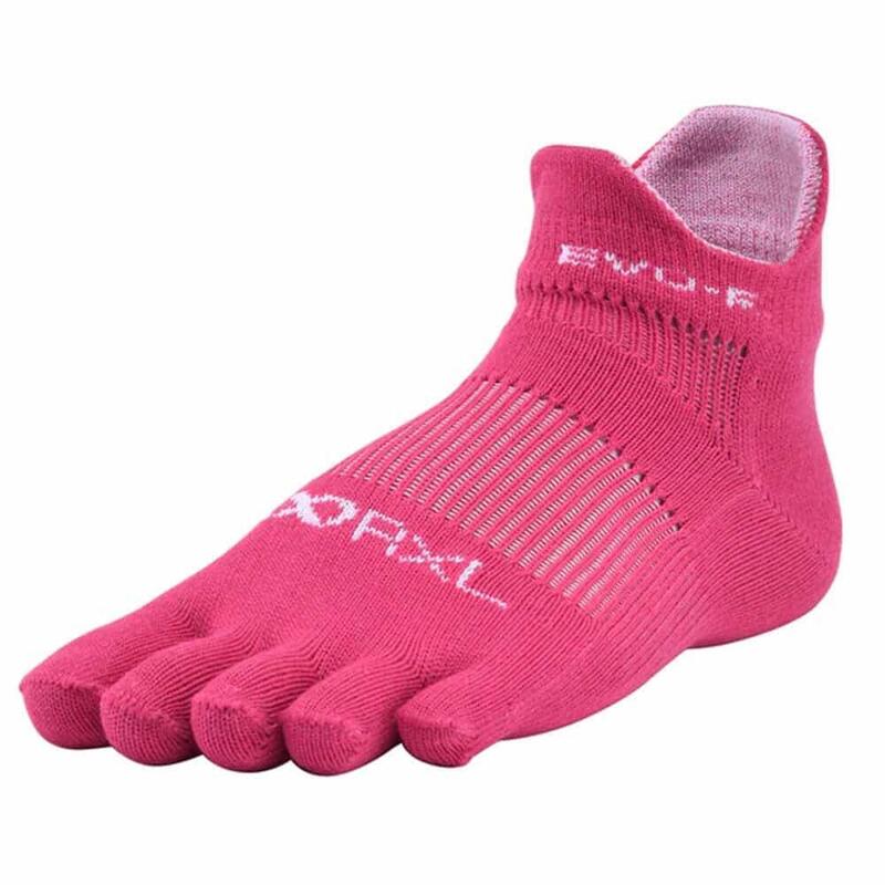 EVO-F UNISEX 5 FINGER SPORTS SOCKS - VERY PINK/WHITE