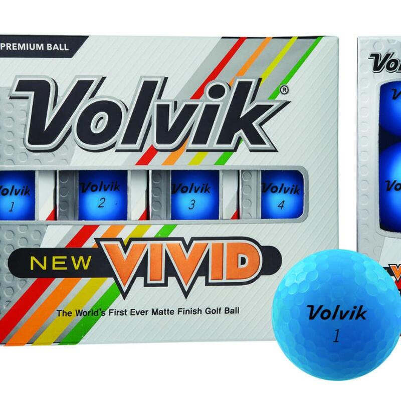 Caja de 12 bolas de golf Volvik Vivid Azul