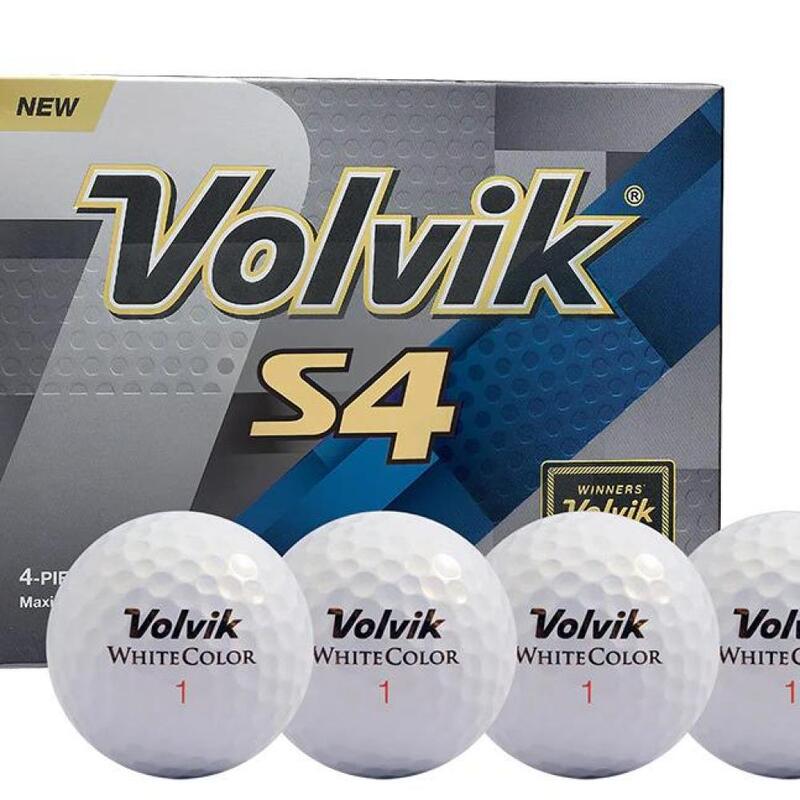 Caixa de 12 Bolas de Golfe Volvik S4 Branco