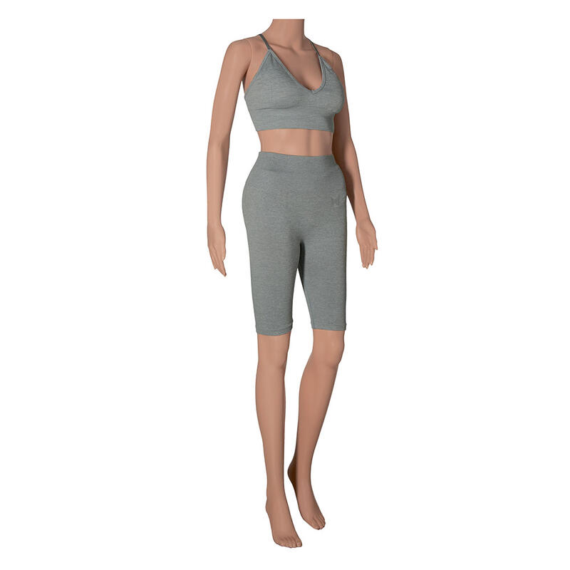 Xtreme Sportswear Legging de sport court Femme Short gris clair