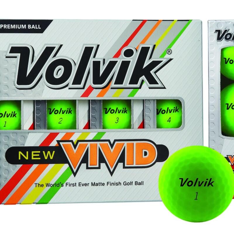 Caja de 12 bolas de golf Volvik Vivid Verde