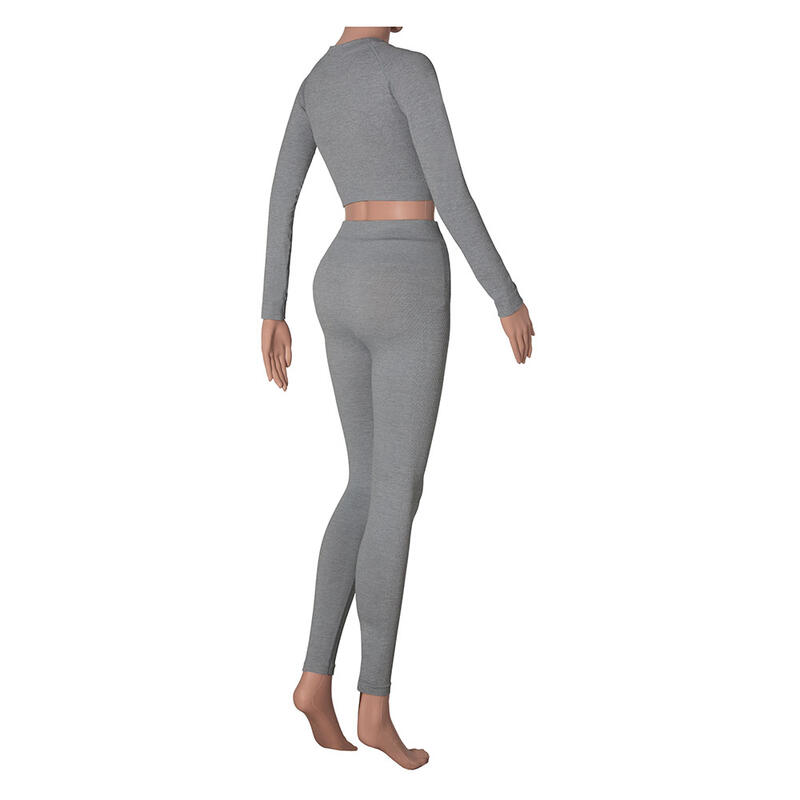 Xtreme Sportswear Crop Top de sport manches longues femme gris clair