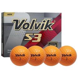 Doos met 12 Volvik S3 Golfballen Oranje