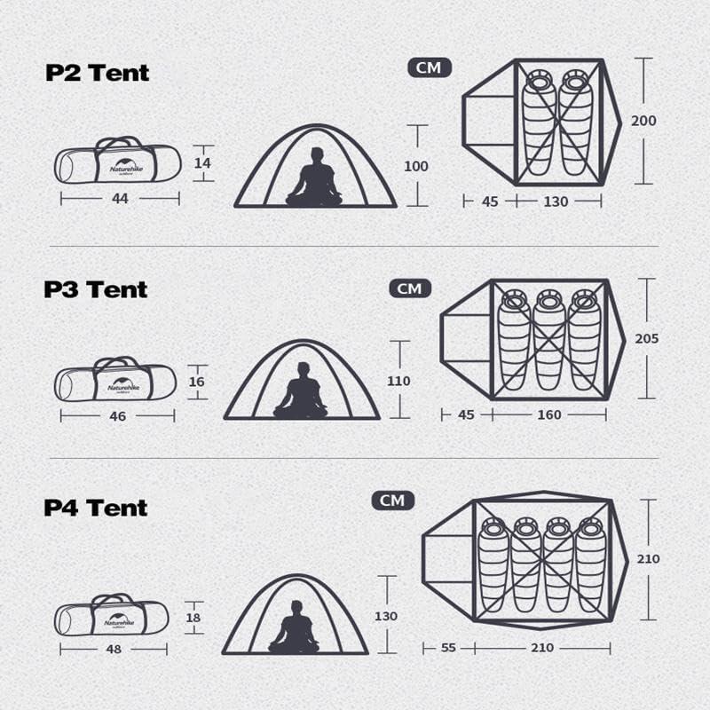 Namiot 2-osobowy Naturehike  P-SERIES 2 UV NH18Z022-P