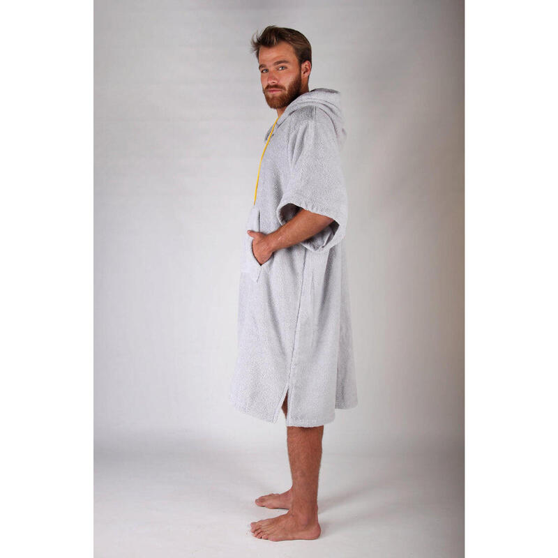 Pacifique Sud | Poncho Surf Grigio Chiaro | Con Maniche