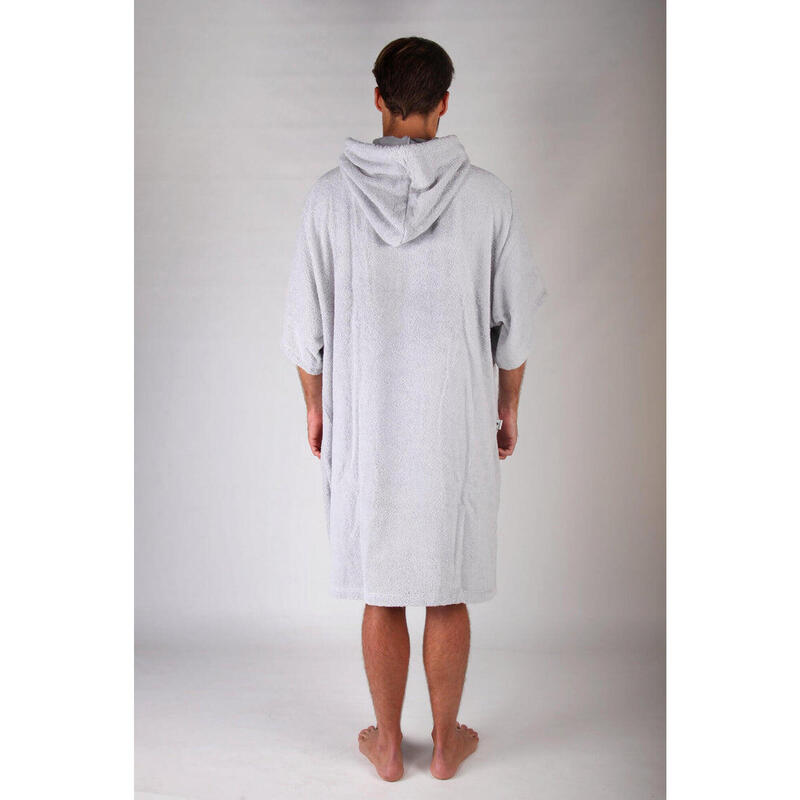 Poncho Surf | Gris clair | Avec manches | Taille unique