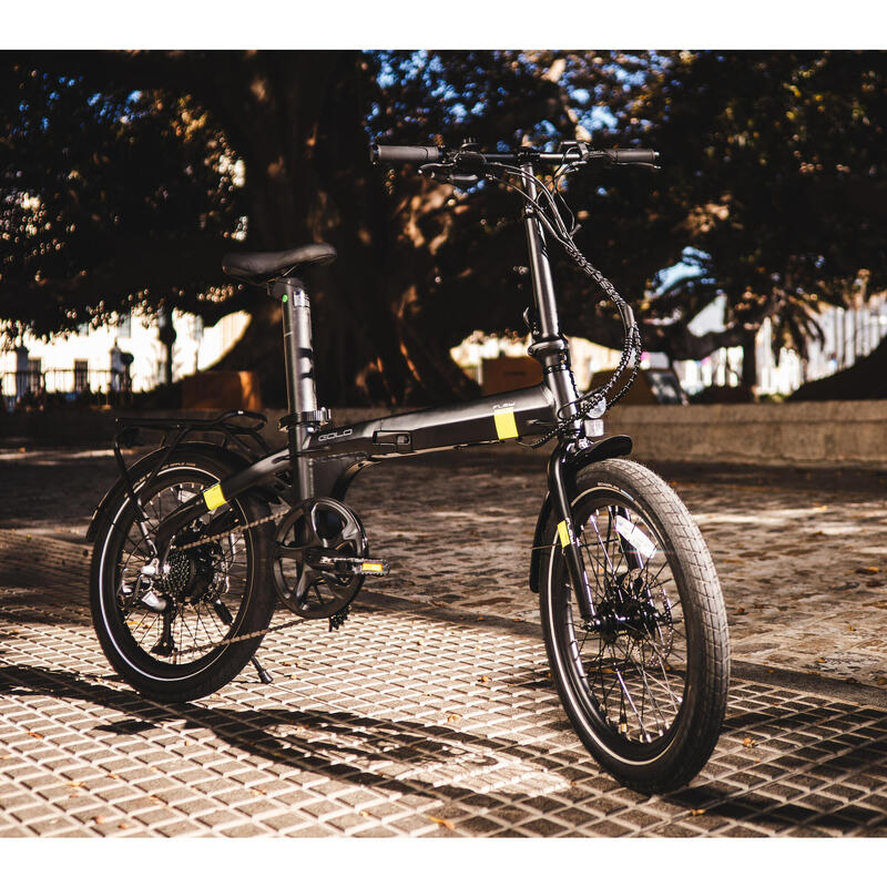 Bicicletă electrică pliabilă Eolo black lime | Autonomie 70 km - Baterie 10.4Ah
