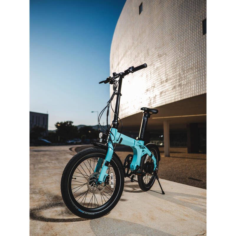 Bicicleta urbana dobrável Eolo Celeste | Rodas de 20" | Bateria 10,4Ah