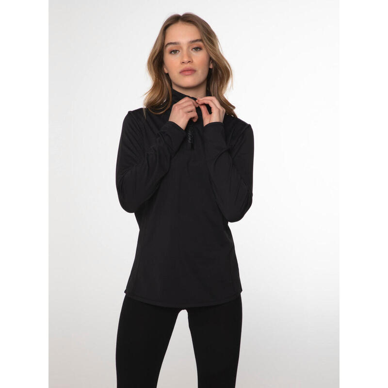 W Fabriz 1/4 Zip Top - Trui - 290 true black - dames - Pisteskiën