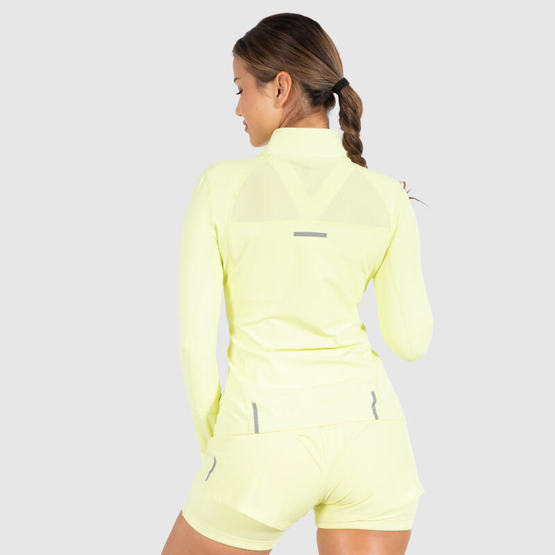 Damen Trainingsjacke Half Zip Fastlane Lime für Sport & Freizeit