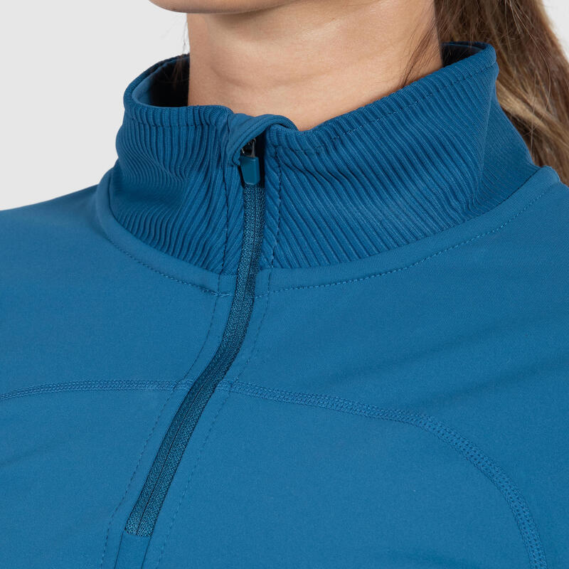 Damen Trainingsjacke Half Zip Fastlane Dunkelblau für Sport & Freizeit