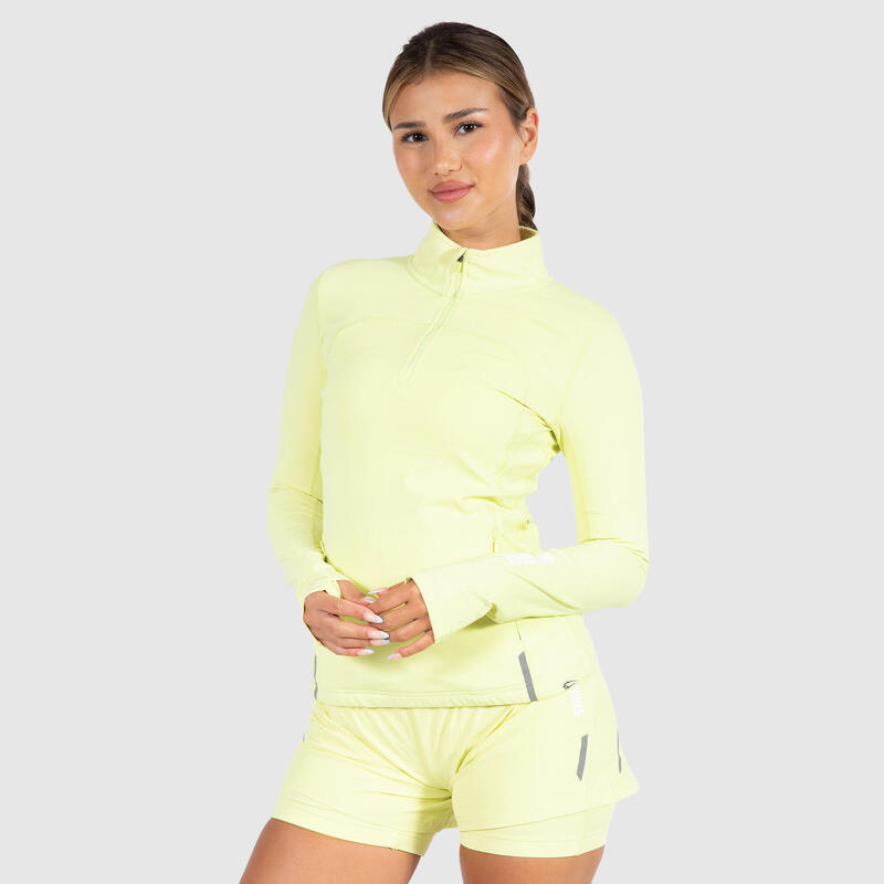 Damen Trainingsjacke Half Zip Fastlane Lime für Sport & Freizeit