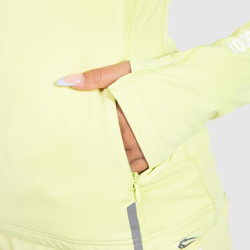 Damen Trainingsjacke Half Zip Fastlane Lime für Sport & Freizeit