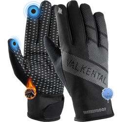 BV SPORT, Gants tactiles hiver noir-kaki chiné