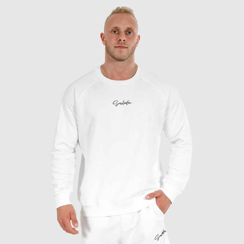 Herren Sweatshirt London Weiß für Sport & Freizeit
