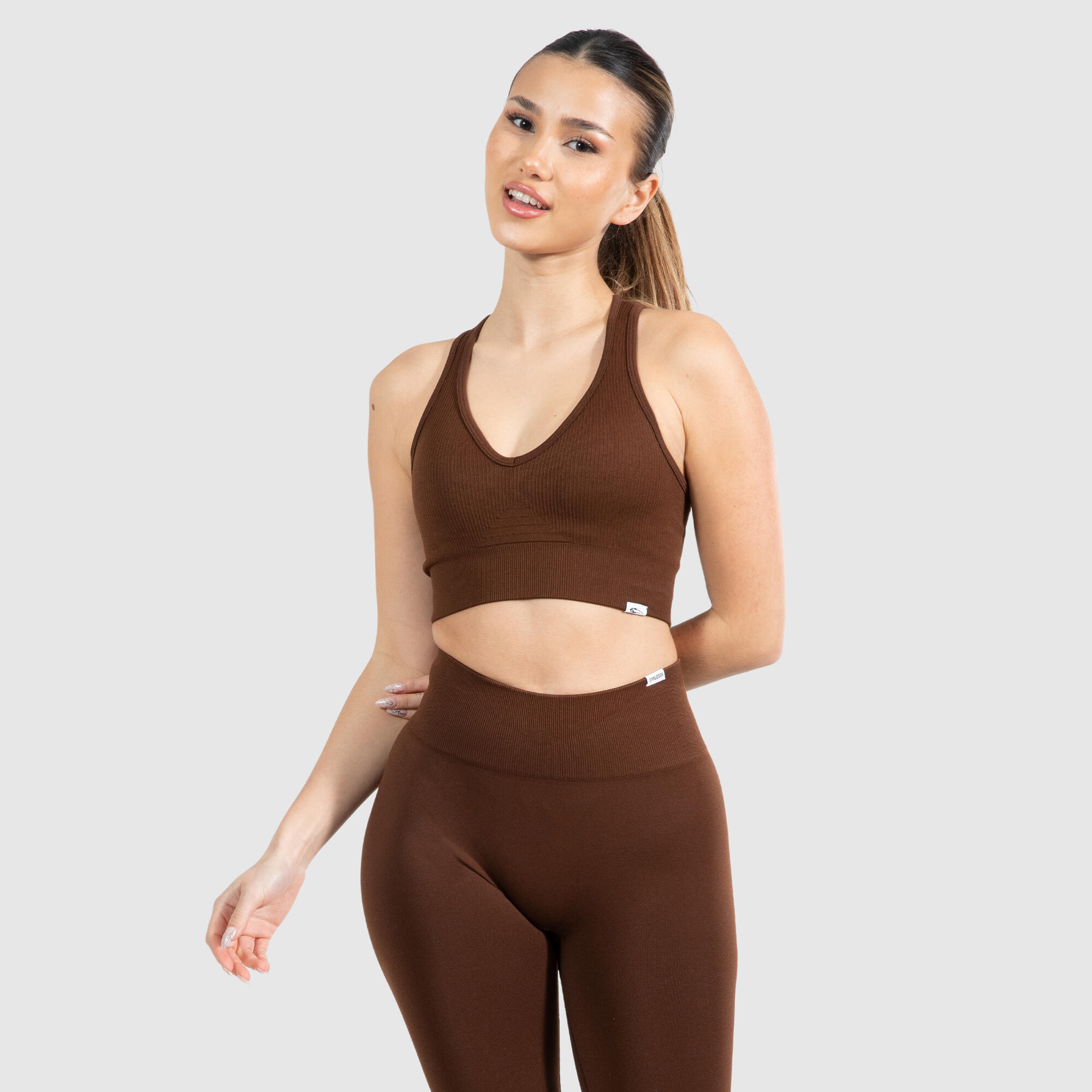 SMILODOX Damen Sport BH Amaze Pro Braun