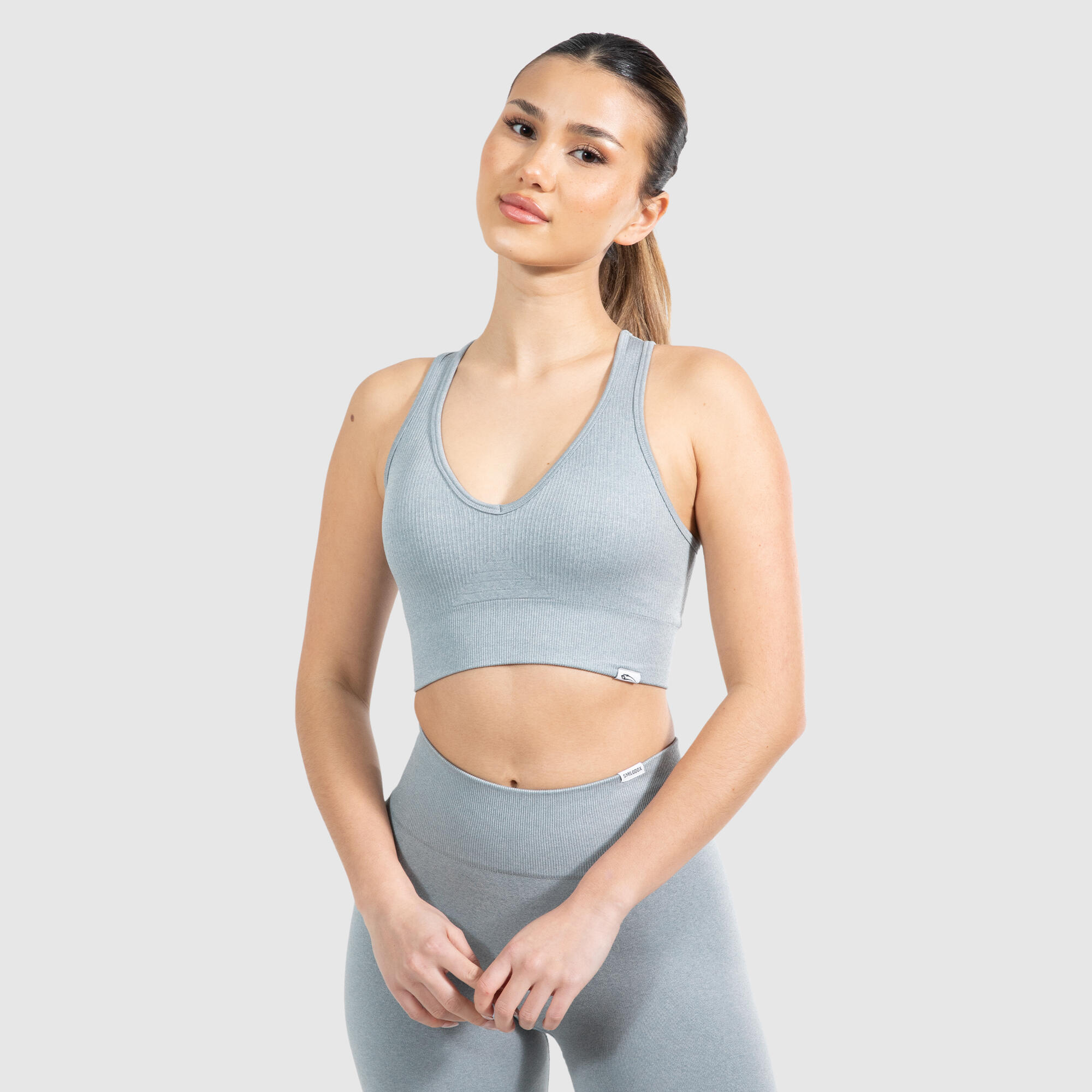 SMILODOX Damen Sport BH Amaze Pro Grau Melange