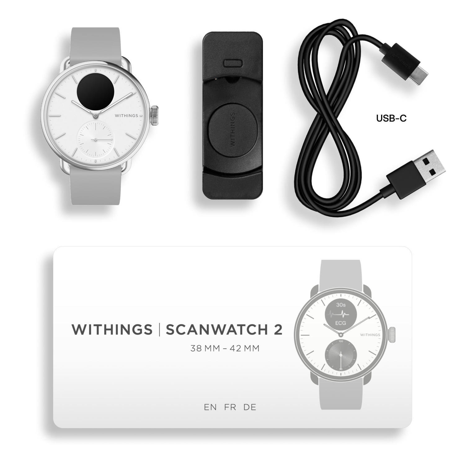 WITHINGS ScanWatch 2 - Smartwatch per la salute ECG SpO2 temperatura 38mm Bianco 6/7
