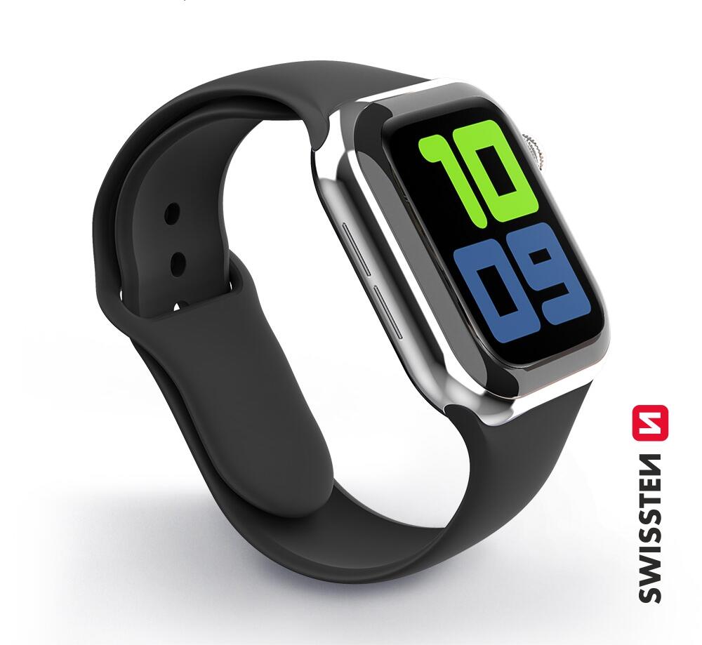 SWISSTEN Pulseira Swissten Silicone Band for Apple Watch 42-44mm preto