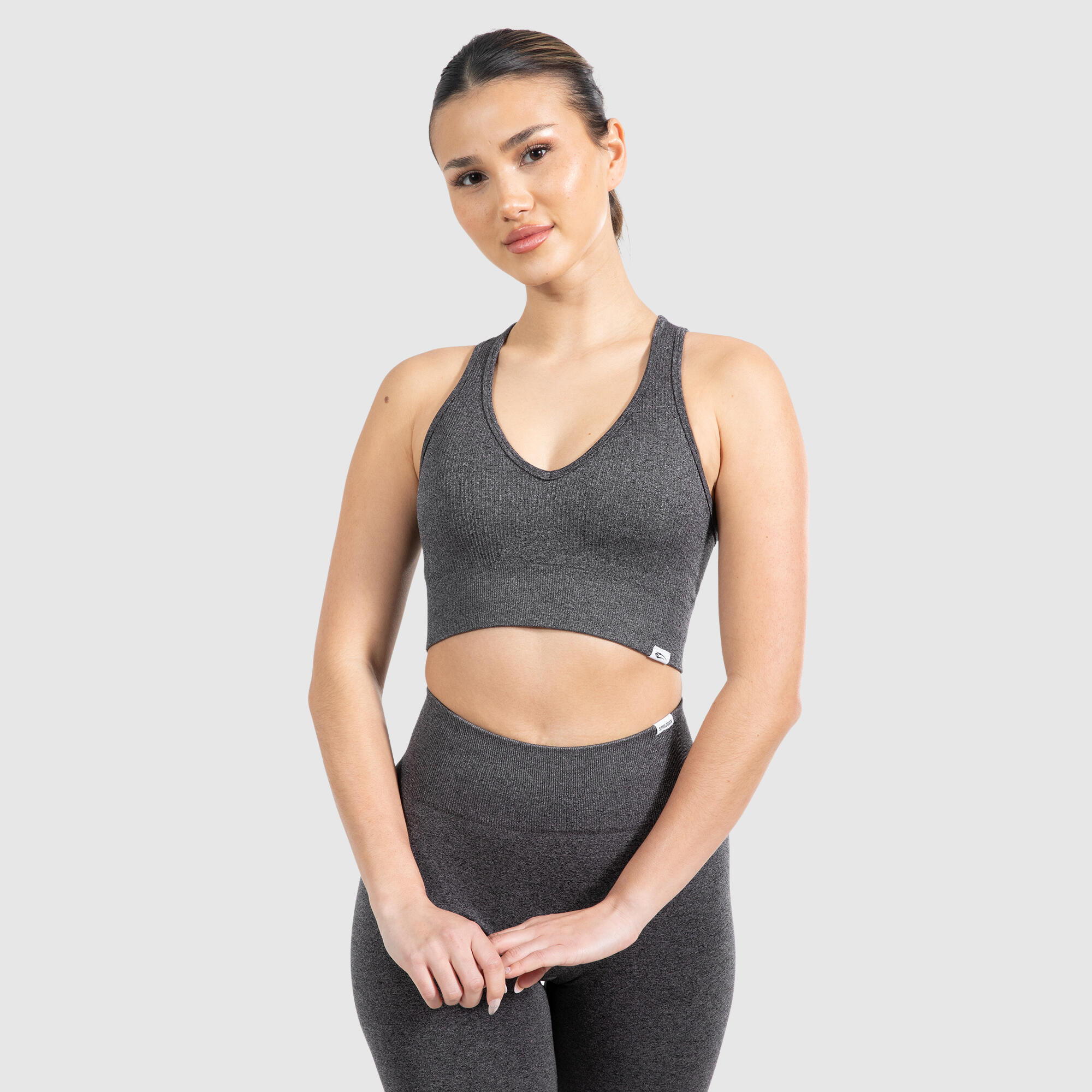 SMILODOX Damen Sport BH Amaze Pro Anthrazit Melange
