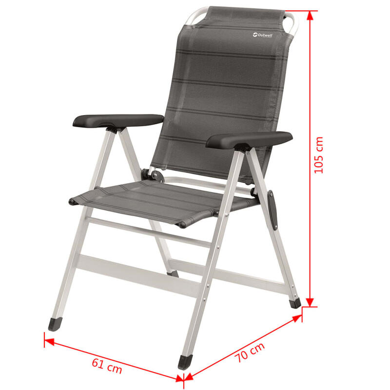 Cadeira dobrável Ontario 61x70x105 cm cinzento 410078