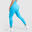 Damen High Waist Leggings Amaze Ripp Hellblau Melange für Sport & Freizeit