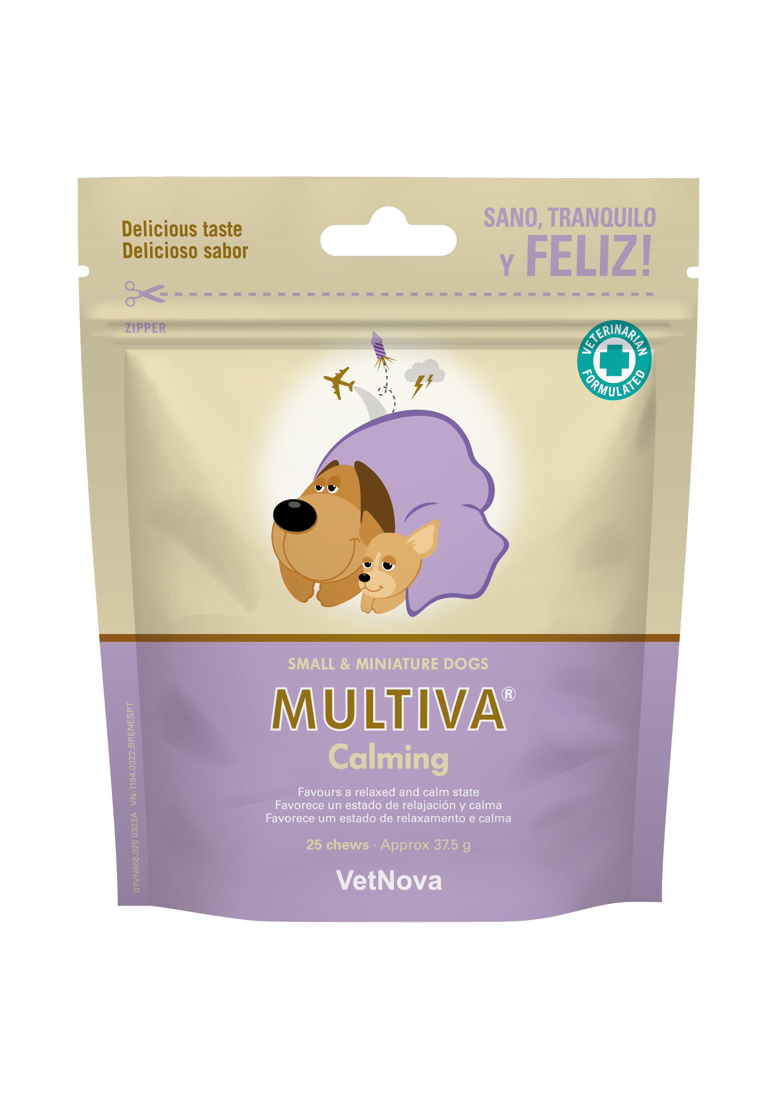 VETNOVA Suplemento de Fórmula Sinérgica MULTIVA® Calming para pierros.
