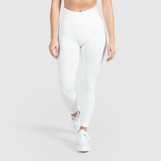Damen High Waist Leggings Amaze Ripp Creme