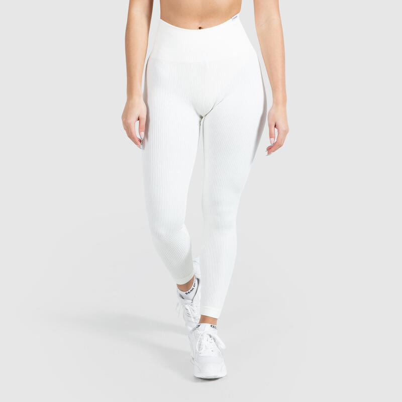 Damen High Waist Leggings Amaze Ripp Creme für Sport & Freizeit