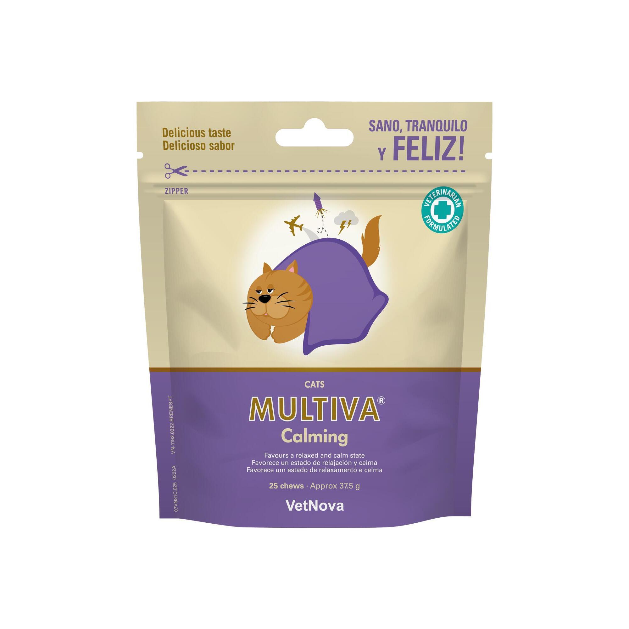 Suplemento de Fórmula Sinérgica MULTIVA® Calming para gatos.