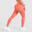Damen High Waist Leggings Amaze Ripp Orange Melange für Sport & Freizeit