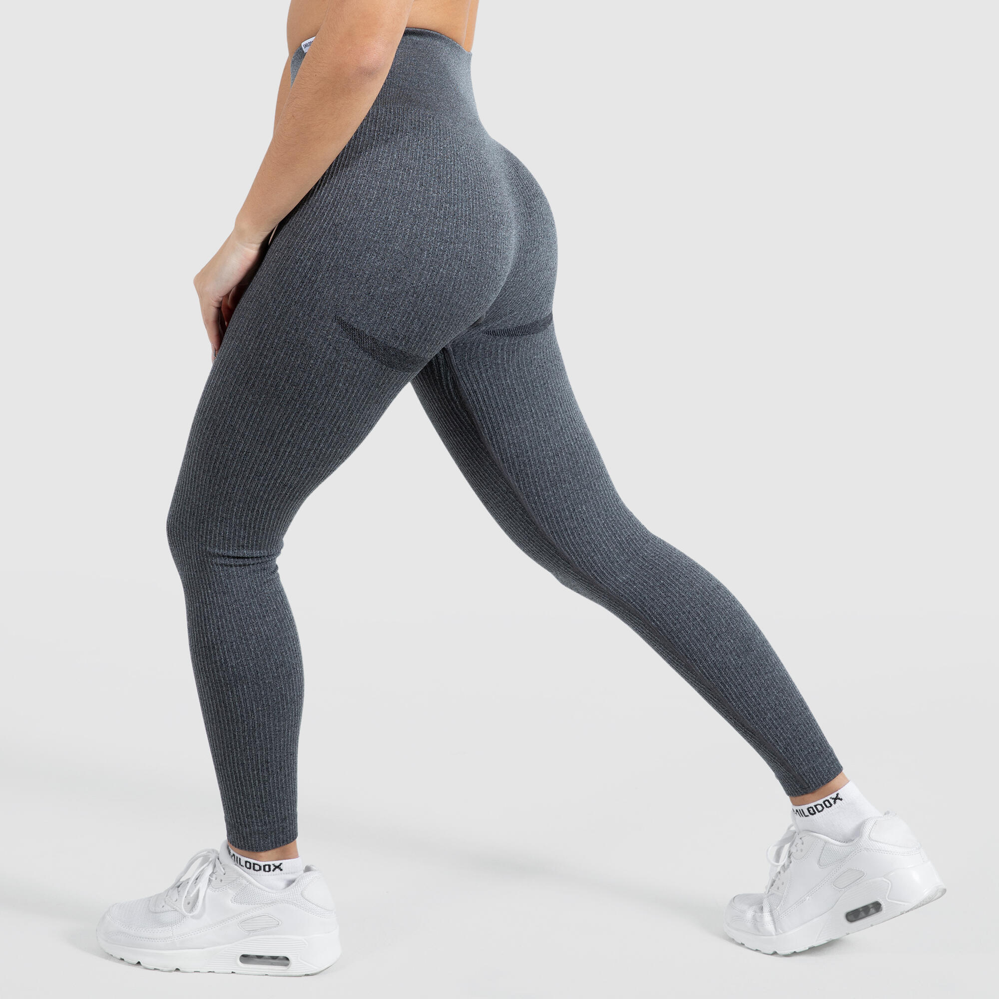 Damen High Waist Leggings Amaze Ripp Anthrazit Melange 2/7