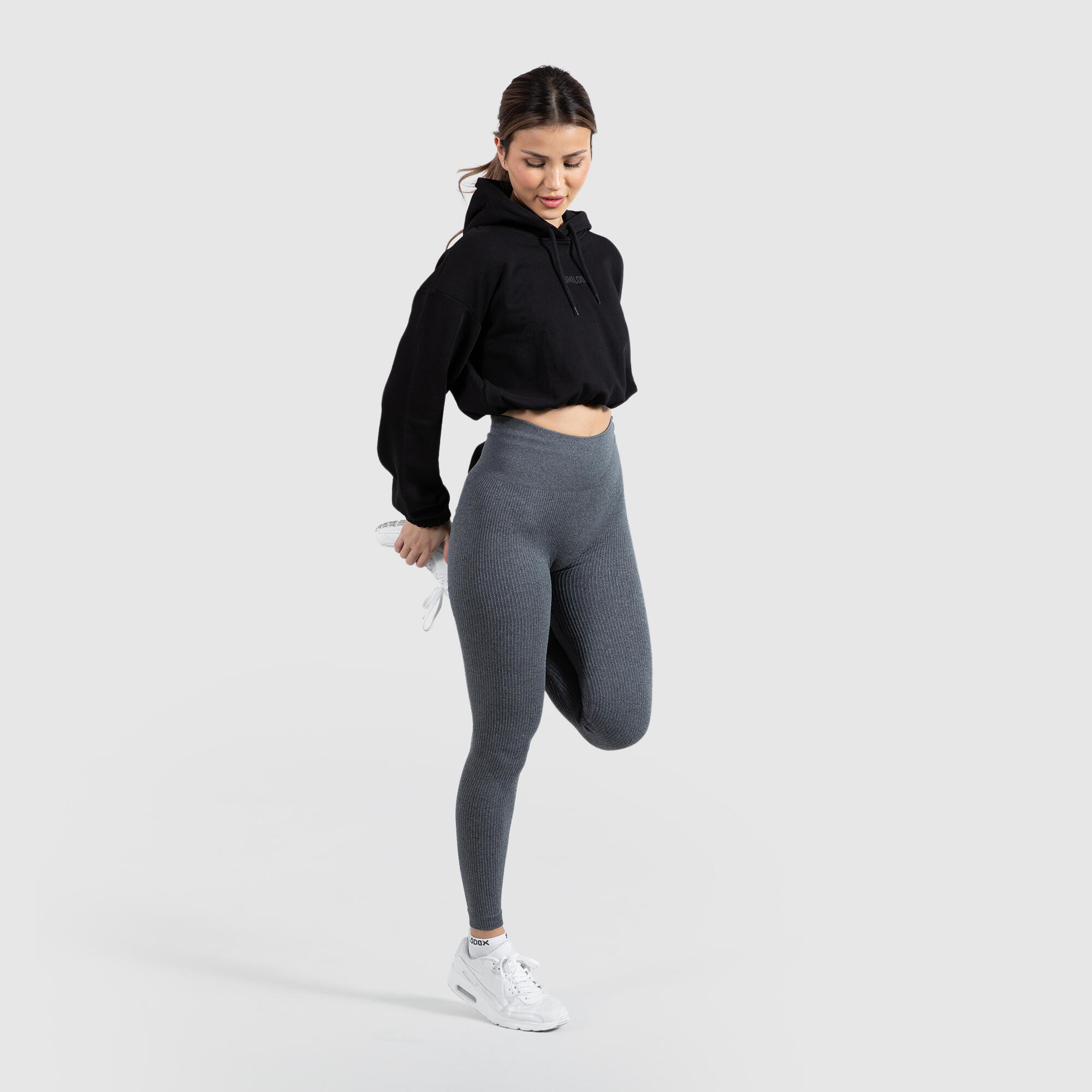 Damen High Waist Leggings Amaze Ripp Anthrazit Melange 3/7