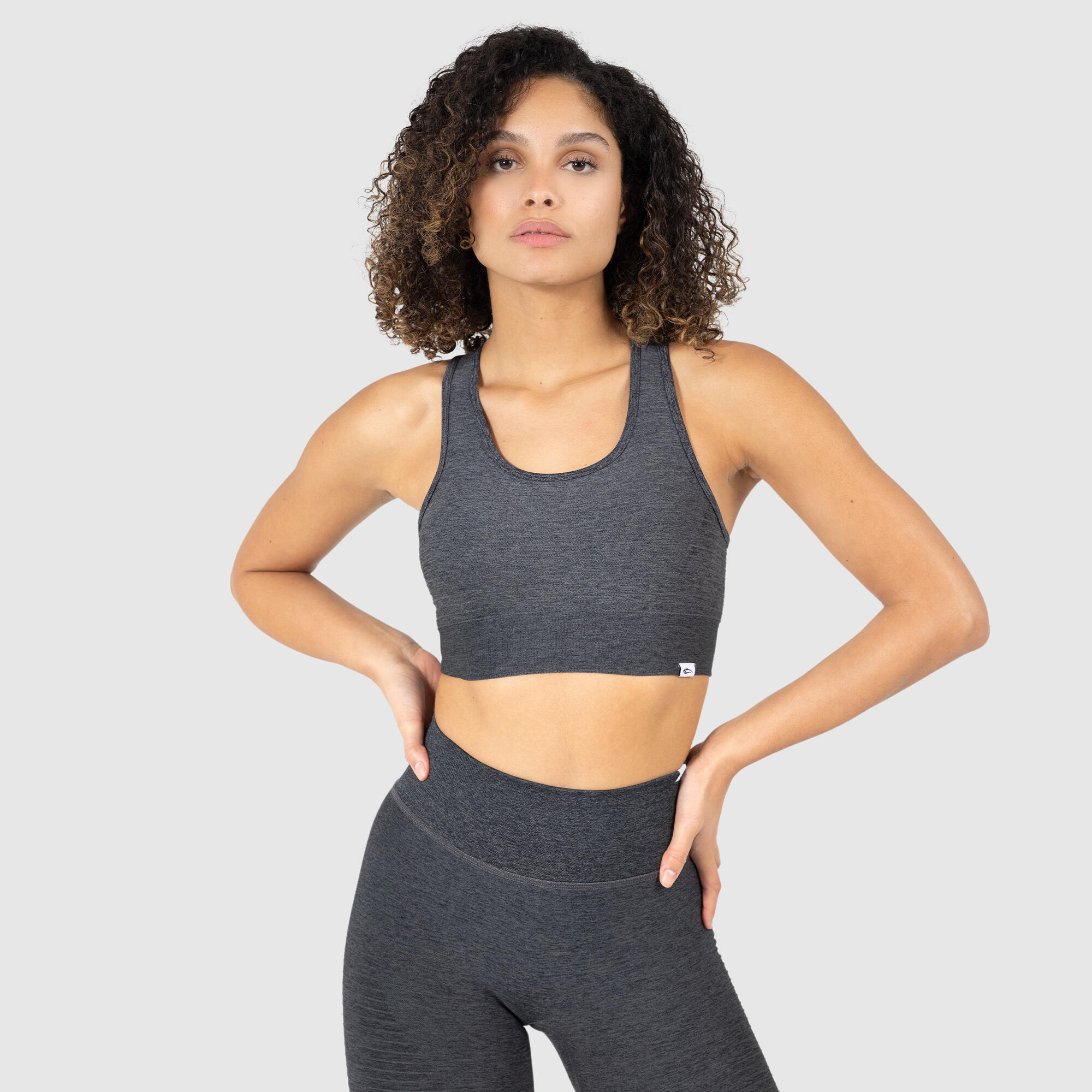 SMILODOX Damen Sport BH Bonita Anthrazit Melange