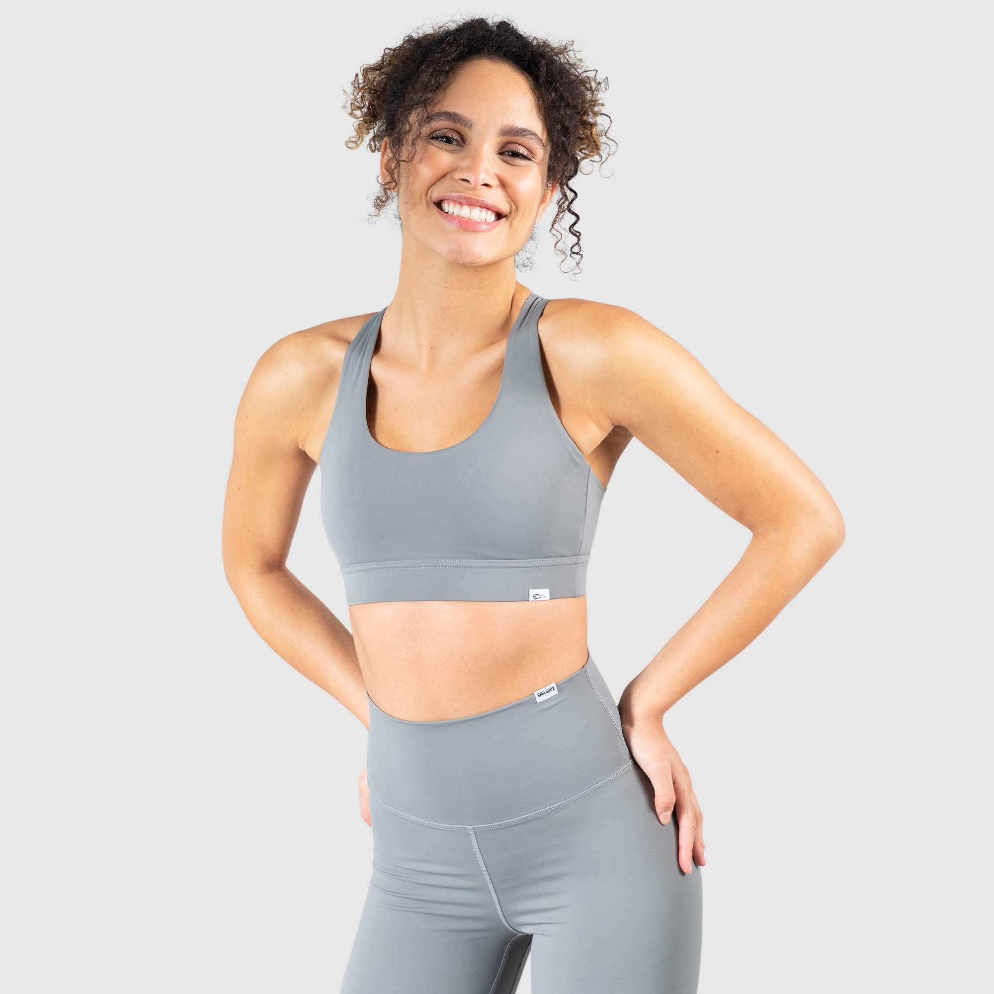 SMILODOX Damen Sport BH Tamara Dunkelgrau