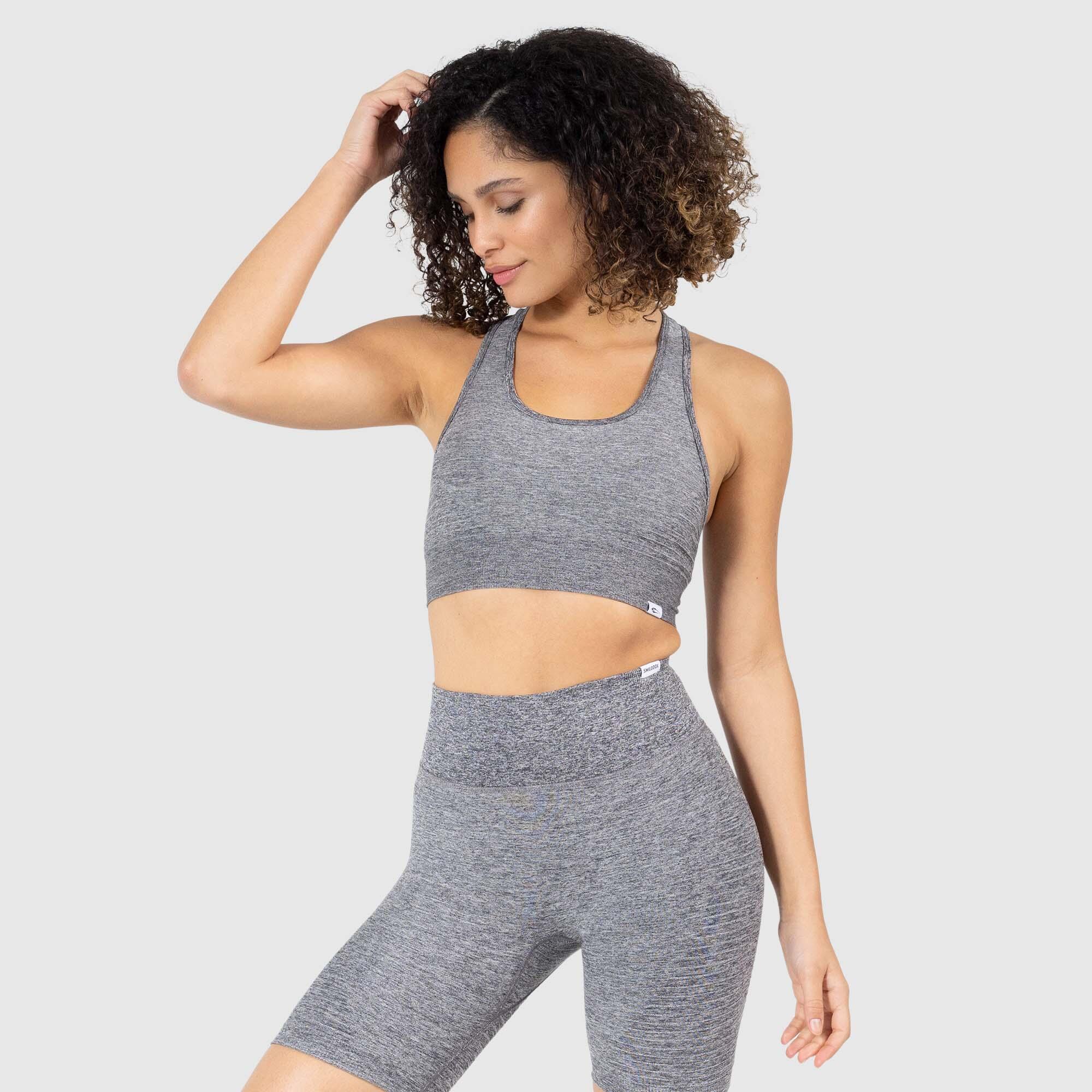 SMILODOX Damen Sport BH Bonita Grau Melange