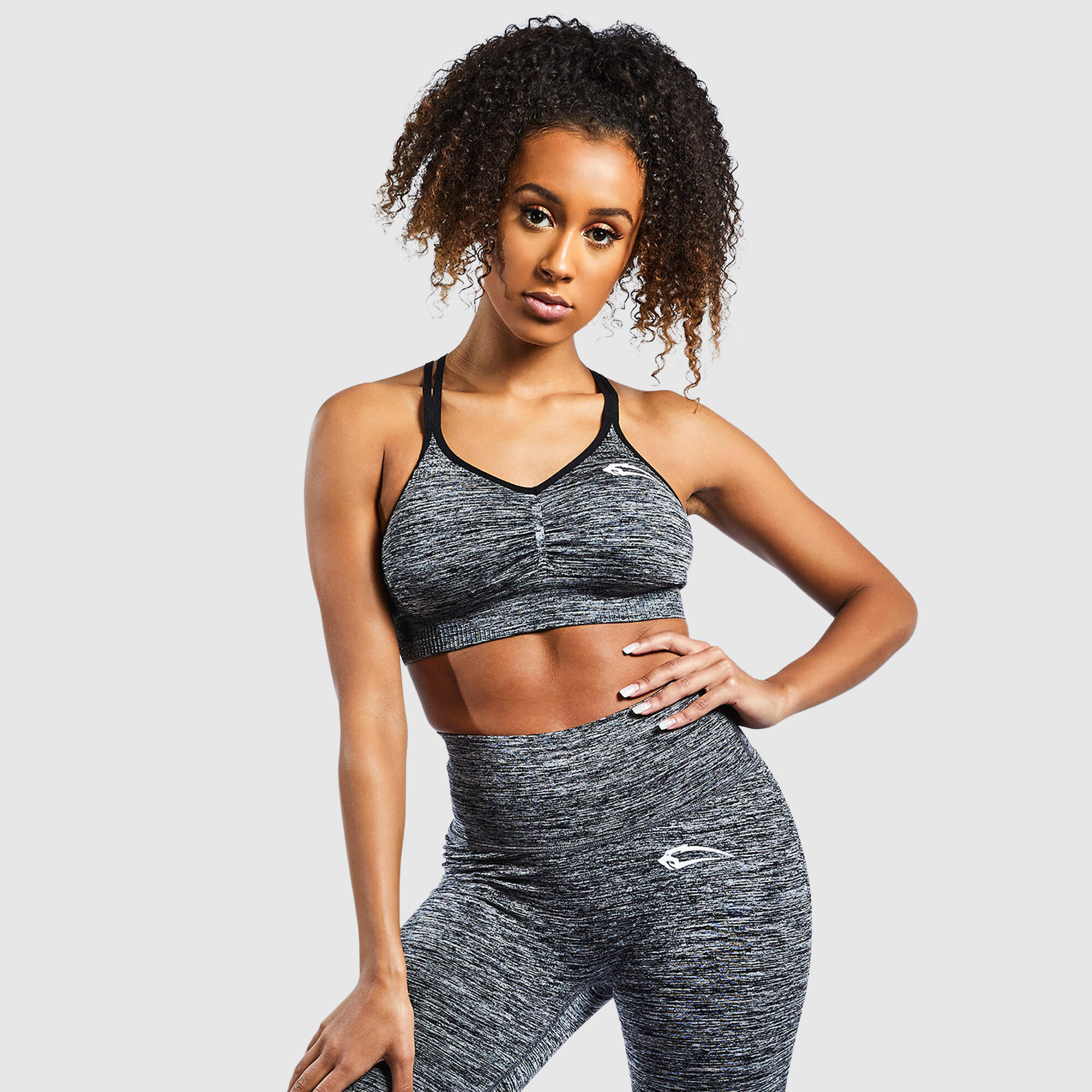 SMILODOX Damen Sport BH Glow Anthrazit